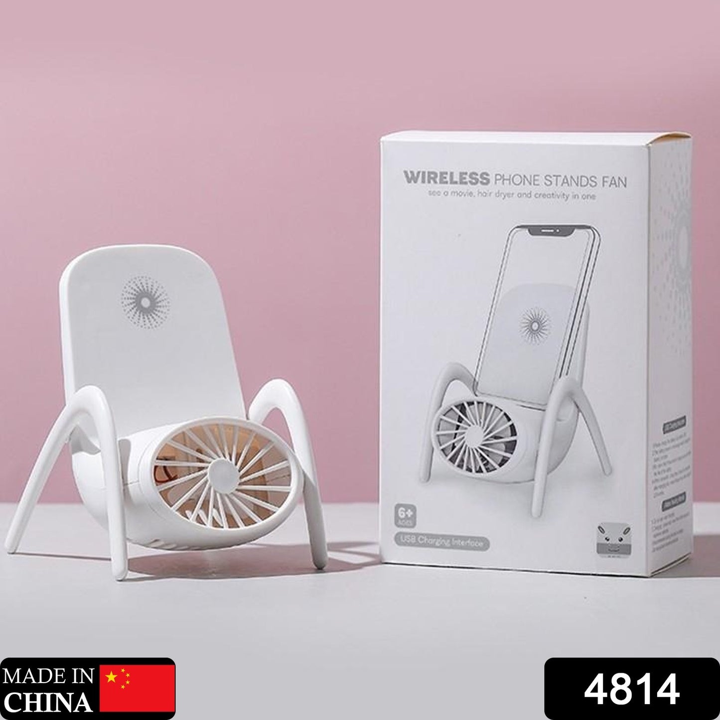 Portable Mobile Phone Holder Fan – Handheld & Rechargeable | 3-Speed Personal USB Fan for Desk & Travel