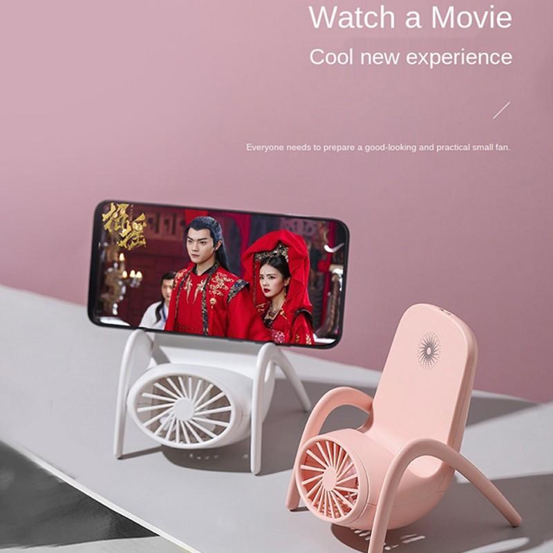 Portable Mobile Phone Holder Fan – Handheld & Rechargeable | 3-Speed Personal USB Fan for Desk & Travel