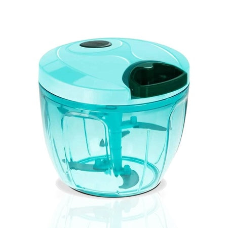 Manual Compact Handheld Vegetable Chopper & Slicer – 5 Blade, 750ml Capacity