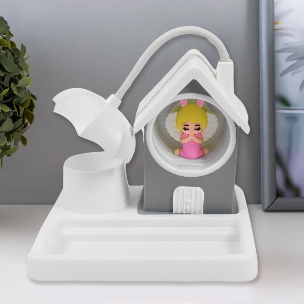 Cute Cartoon House-Shaped LED Desk Lamp – USB Rechargeable | Flexible & Multi-Color Light