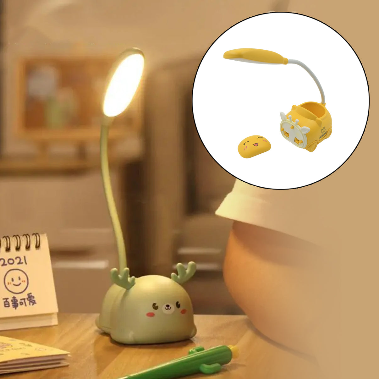 Compact &amp; Versatile LED Desk Lamp – 360° Adjustable, USB Charging (1 Pc)