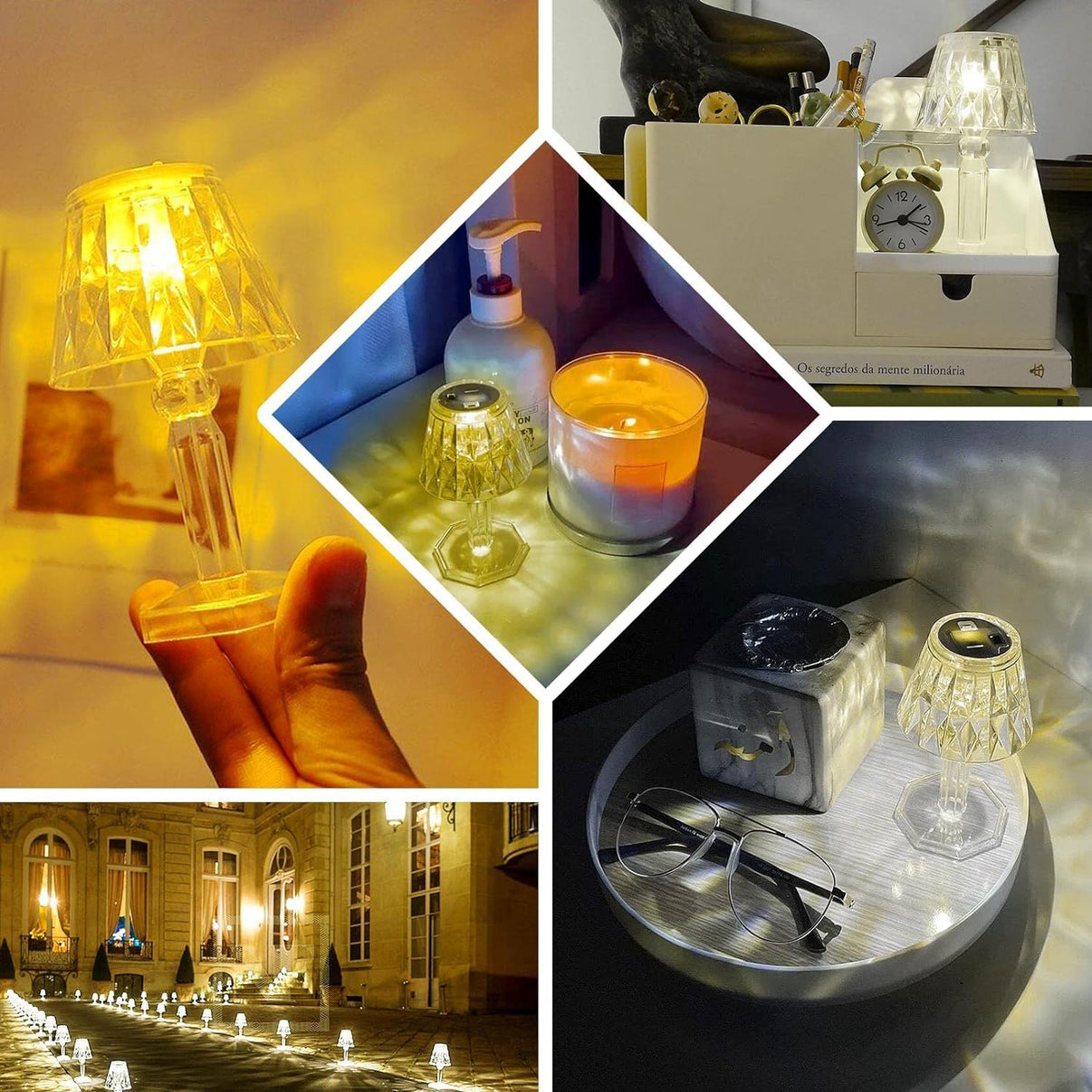 Big Acrylic Led Desk Lamps Table Lamp Portable Crystal Big