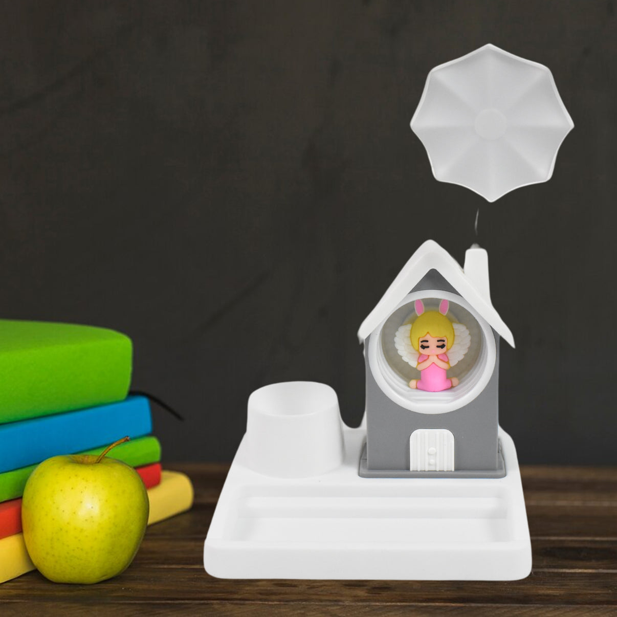Cute Cartoon House-Shaped LED Desk Lamp – USB Rechargeable | Flexible & Multi-Color Light