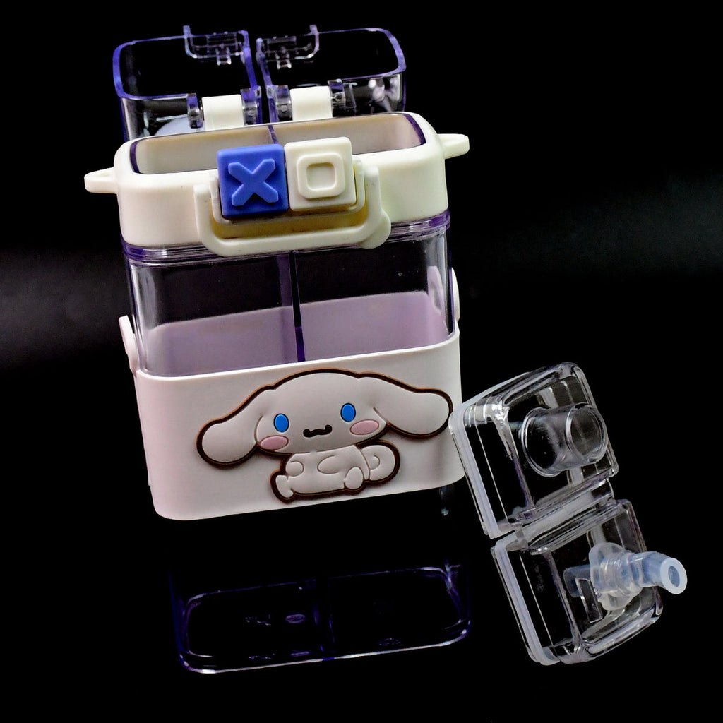 2in1 Dual Compartment Water Bottle With Straw And Adjustable Shoulder Straps