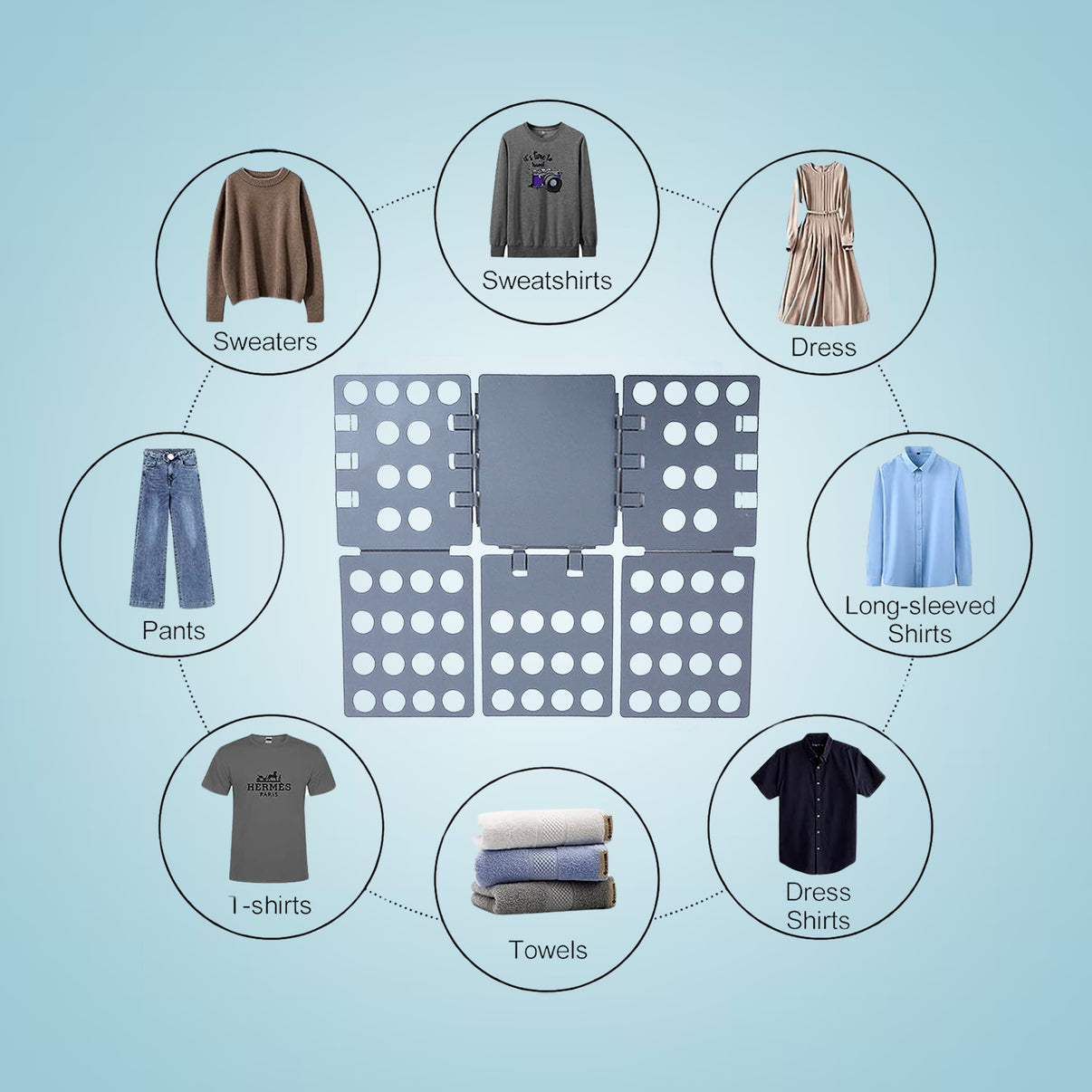 Large Folding Clothes Board – Double Reinforced, Easy-Fold Laundry Organizer | For Shirts, T-Shirts & More