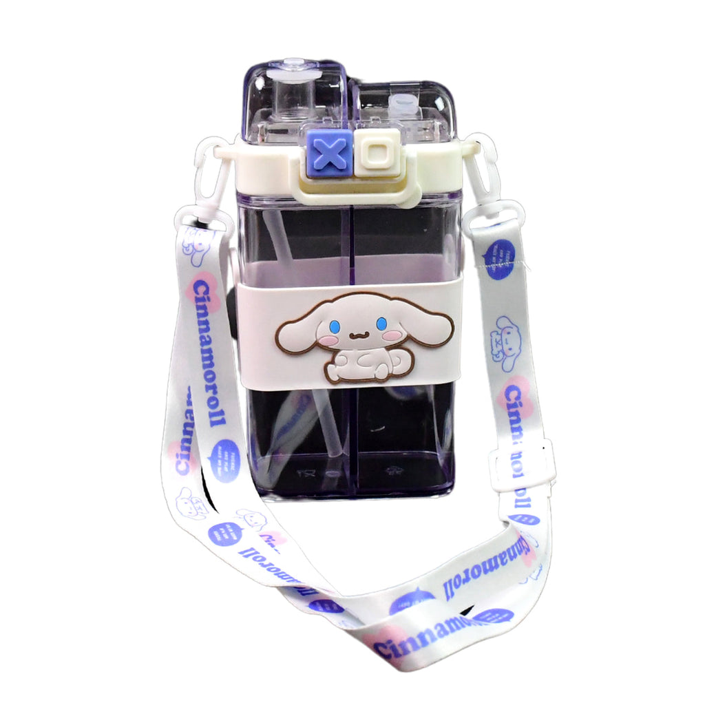 2in1 Dual Compartment Water Bottle With Straw And Adjustable Shoulder Straps