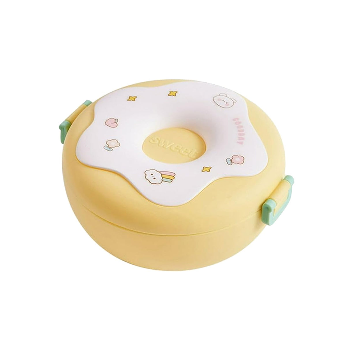 Donut Shaped Double Insulated 3 Compartment Lunch Box