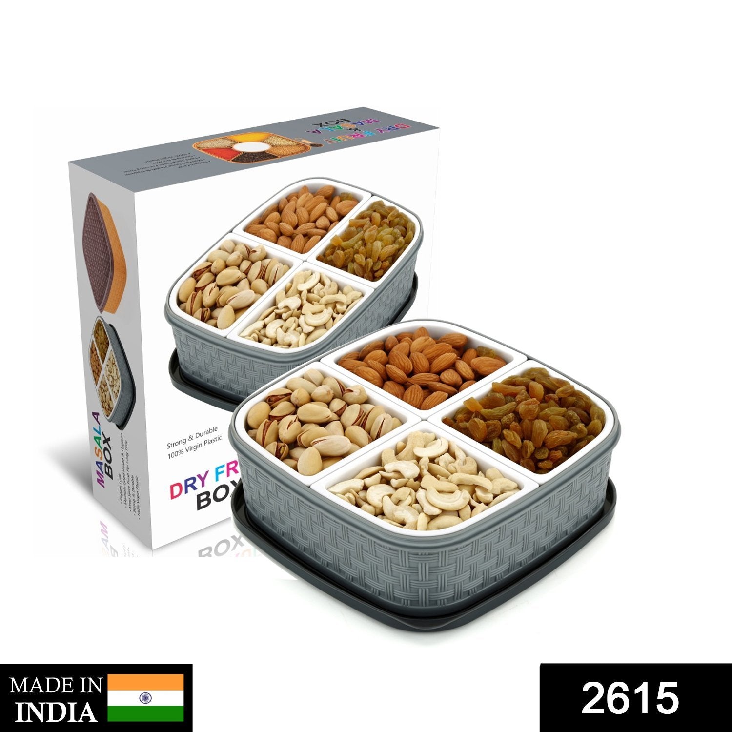 Dry Fruit & Chocolate Serving Box – BPA-Free Multipurpose Gift Tray with Airtight Containers