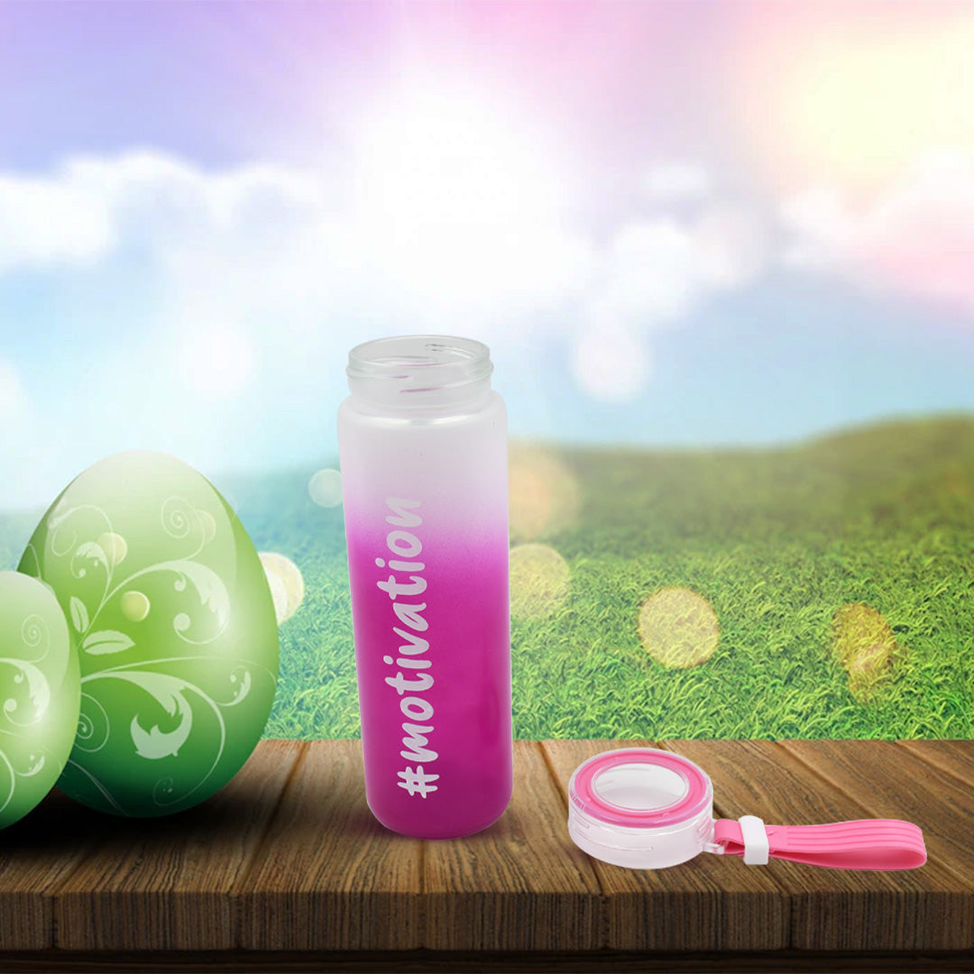 Unbreakable Glass Water Bottle – With Rubber Grip & Colorful Design