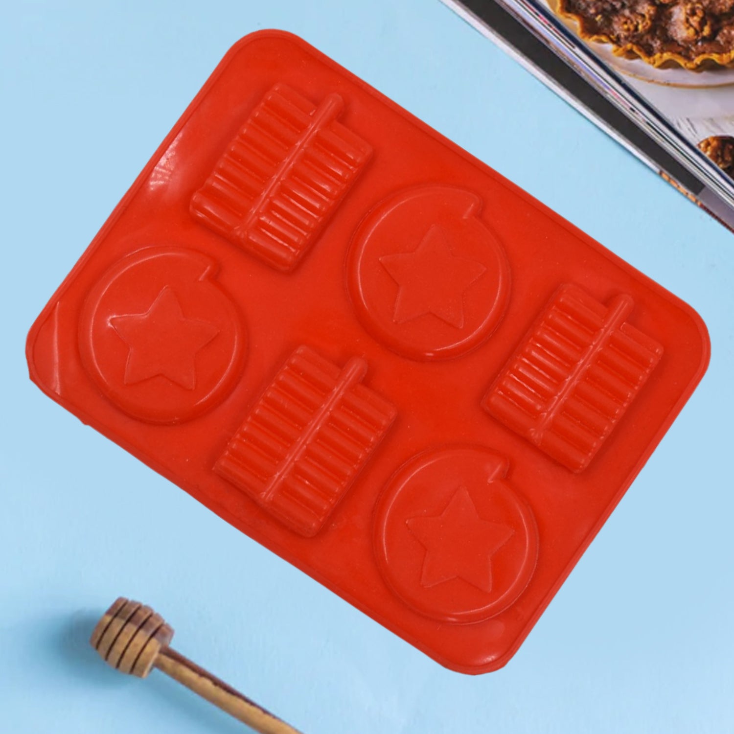 6-Cavity Chocolate Mold Tray – Flexible Silicone Cake & Ice Cupcake Baking Mould | Easy-Release Non-Stick Design (1 Pc)