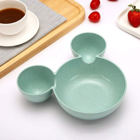 Mickey Shaped Kids/Snack Serving Sectioned Plate: