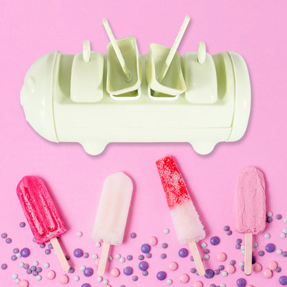Kulfi Maker Molds Set – 4-Cup BPA-Free Popsicle & Kulfi Moulds for Homemade Frozen Treats (1 Pc / Multicolor)