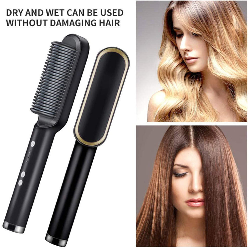 Hair Straightening Brush – Fast Heating with Keratin Ceramic Coating