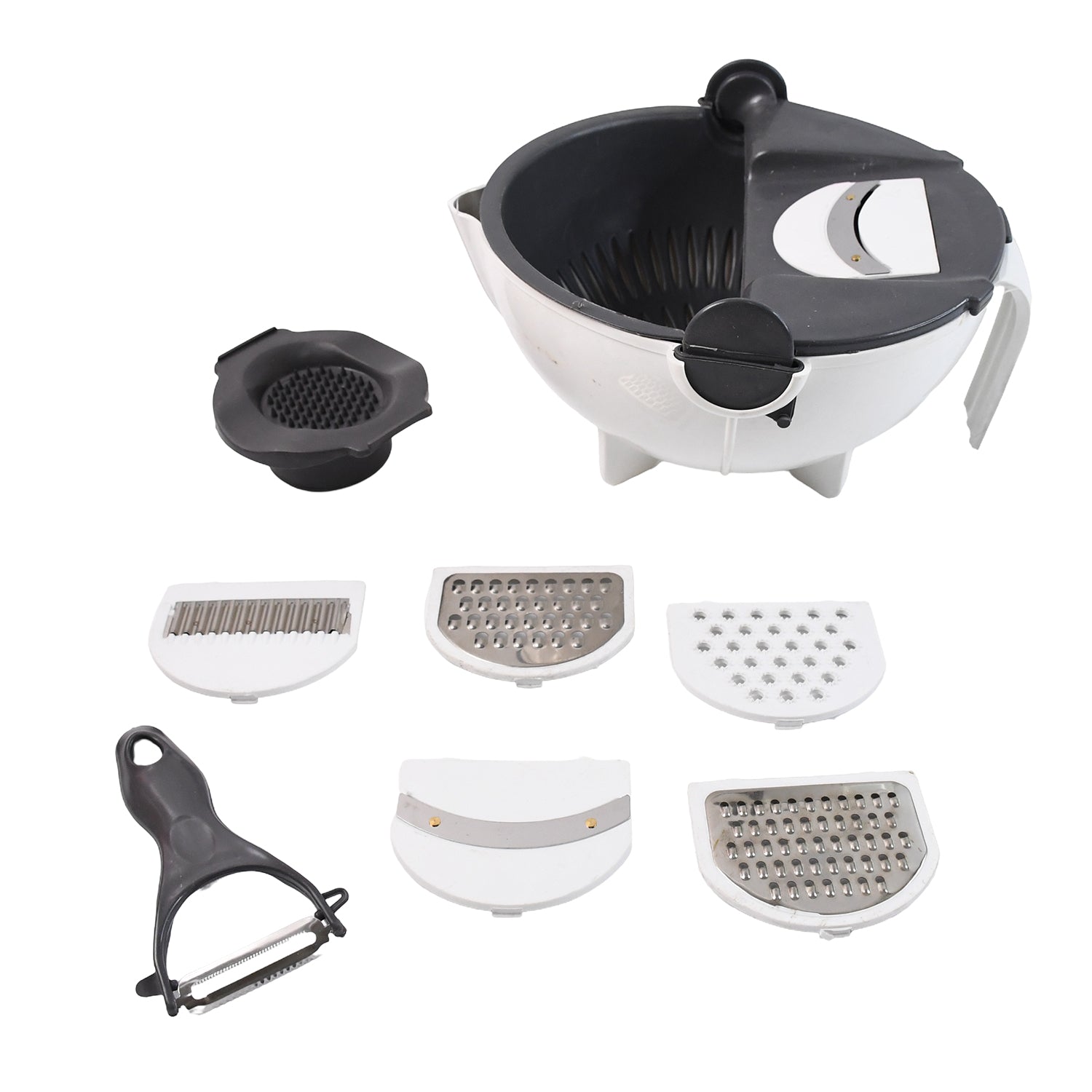 9-in-1 Multifunction Vegetable Chopper, Slicer & Grater with Drain Basket – Complete Kitchen Prep Set