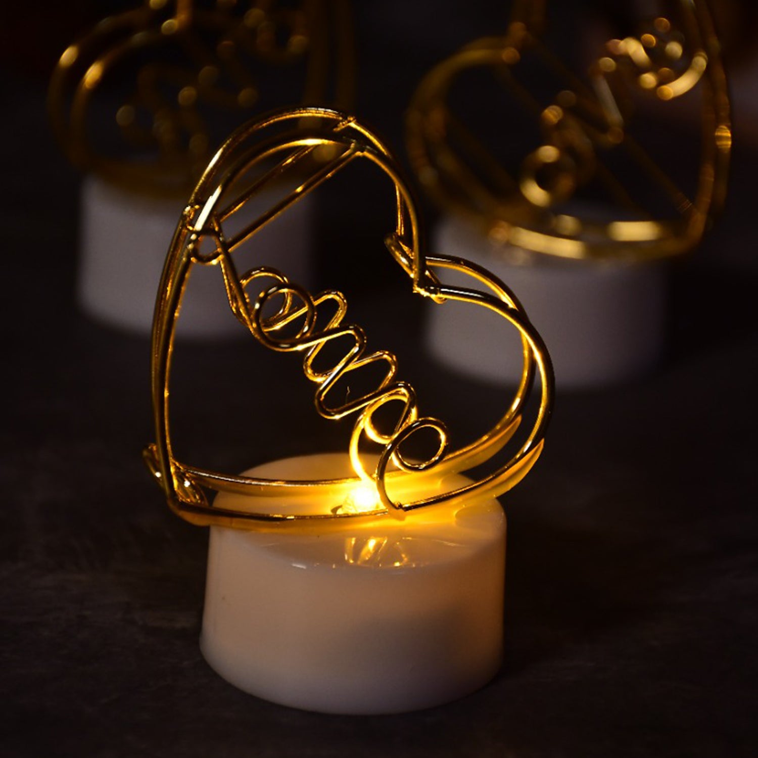 Multicolor Flameless Heart Design LED Candles – Set of 12 for Decoration