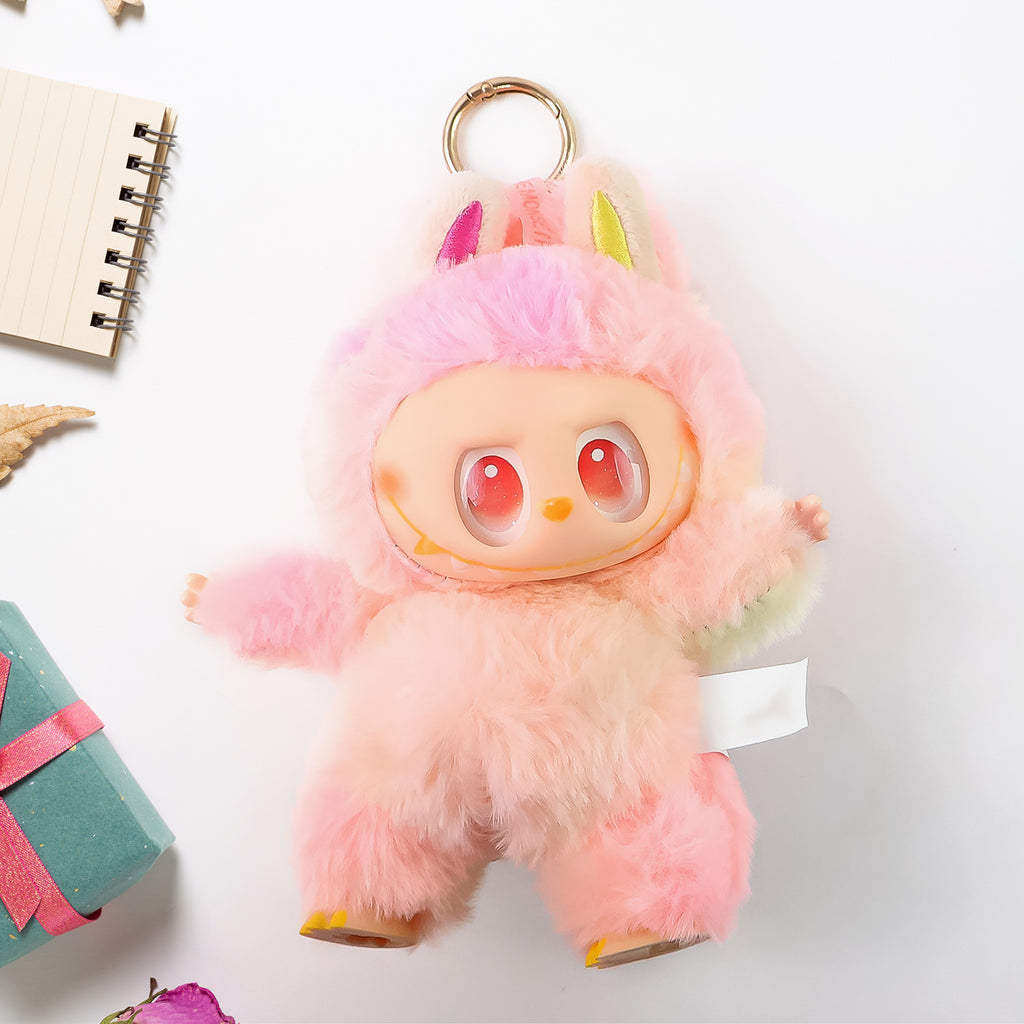 Pink Plush Toy Keychain – Soft Mini Cartoon Animal with Hook for Bags, Kids & Gifts (1 Pc)