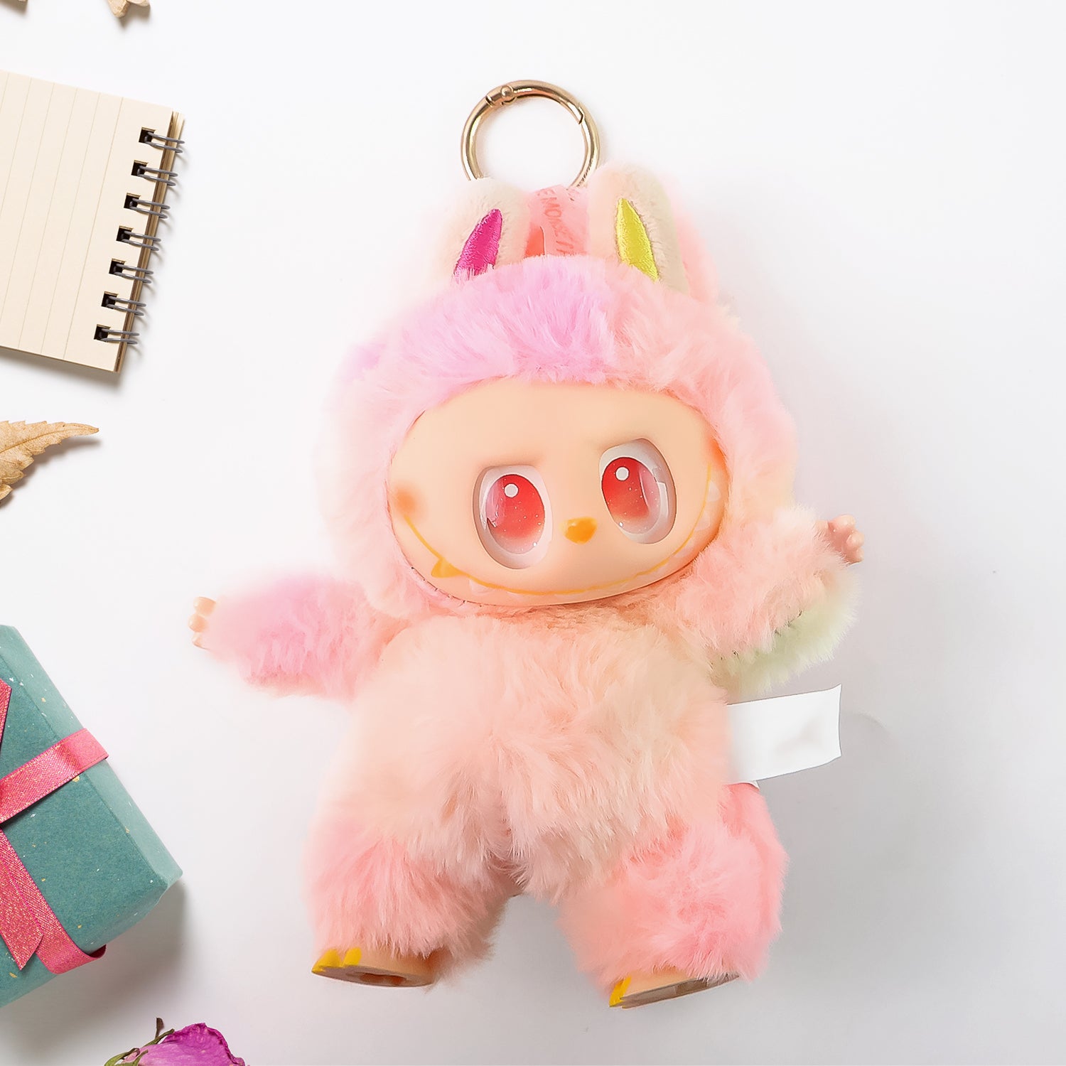 Pink Plush Toy Keychain – Soft Mini Cartoon Animal with Hook for Bags, Kids & Gifts (1 Pc)
