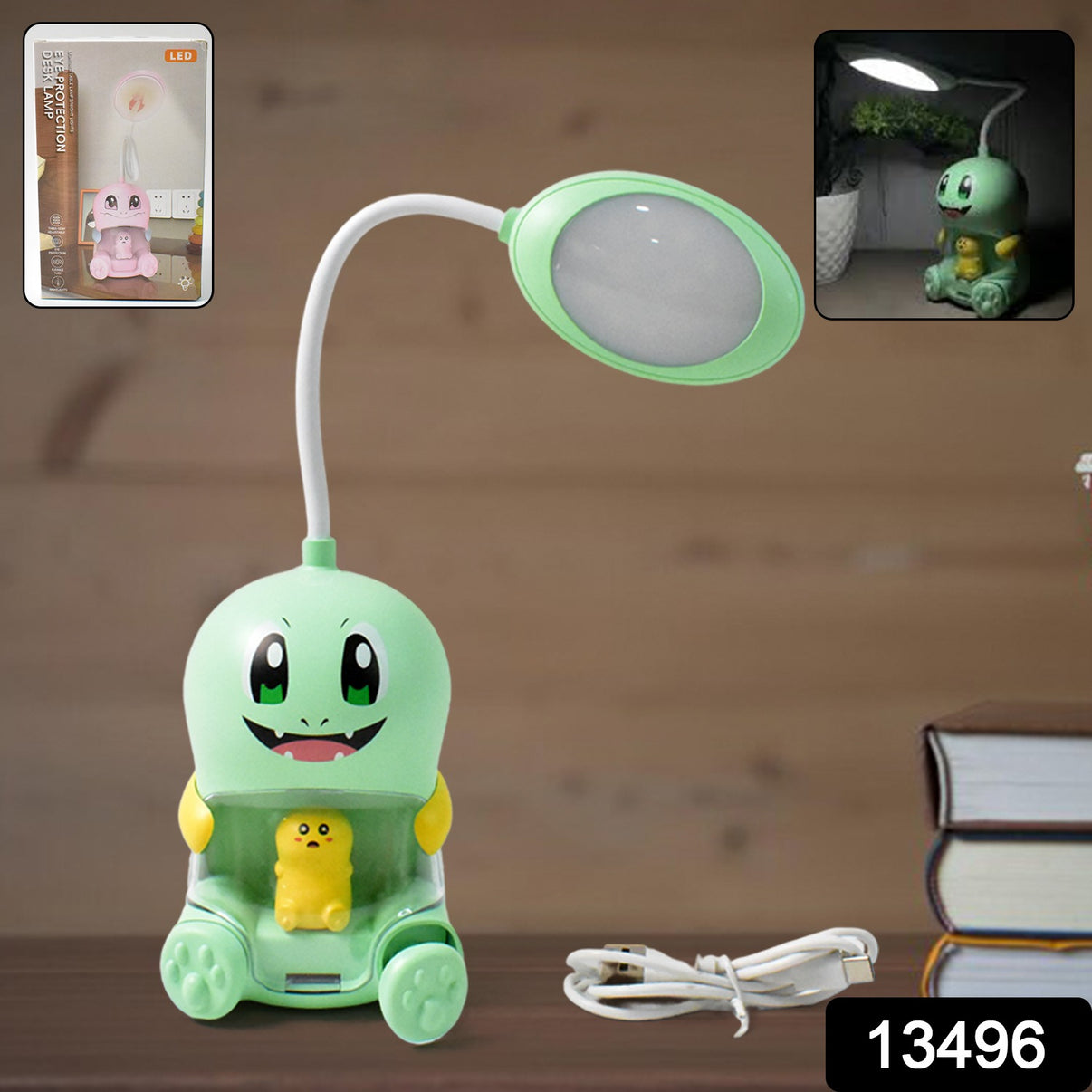 Cartoon LED Desk Light – Flexible, Eye-Protective Reading Lamp (1 Pc)