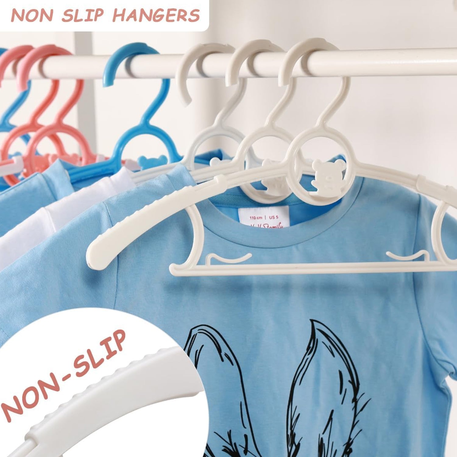 Large Dress Hanger Plastic Adjustable Cloth Hanger (5 Pcs Set)