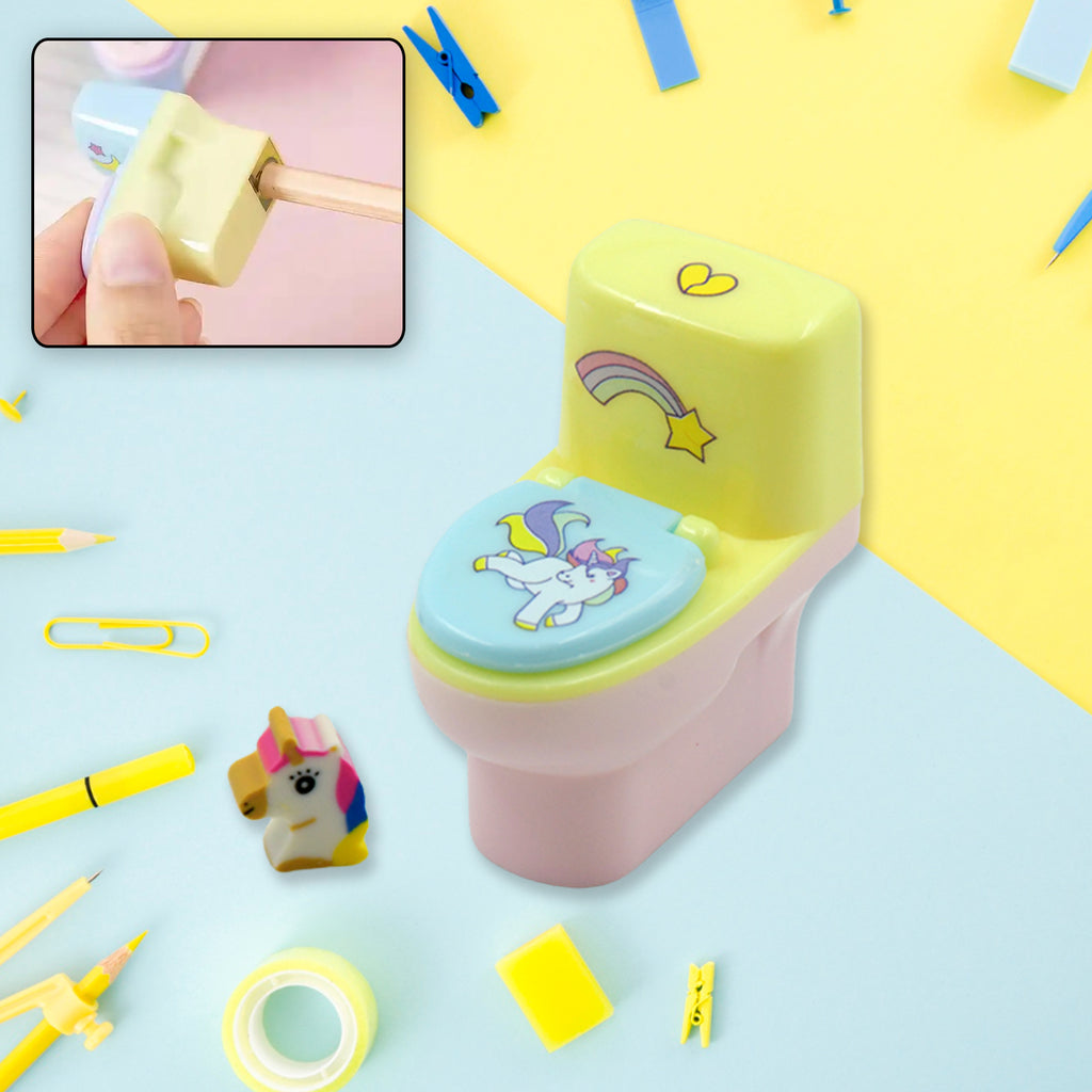 Toilet Pencil Sharpener – Cute Cartoon Design (2 Pc Set)