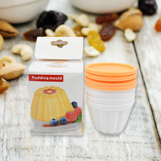 Pudding Molds Set – 4-Cup BPA-Free Mold Set for Custard, Panna Cotta, Jelly & Ice Cream with Lids