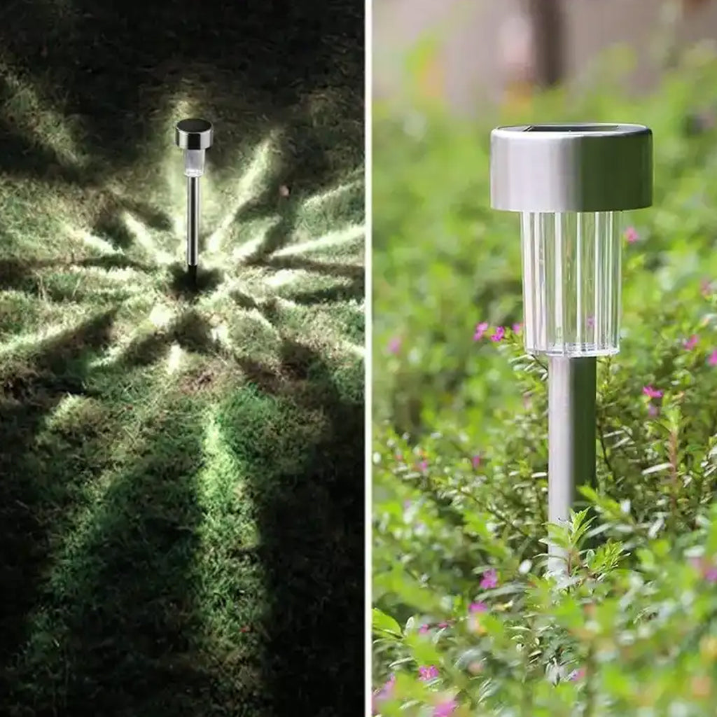 Solar Panel LED Spike Spot Lights – Waterproof Outdoor Landscape Lights (2 Pc Set)