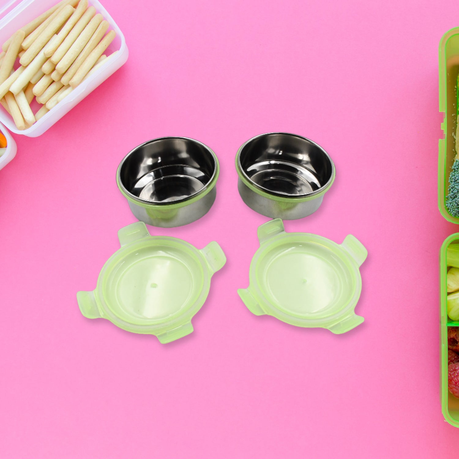 Airtight & Leak-Proof Stainless Steel Lunch Box – 3 Compartment Set