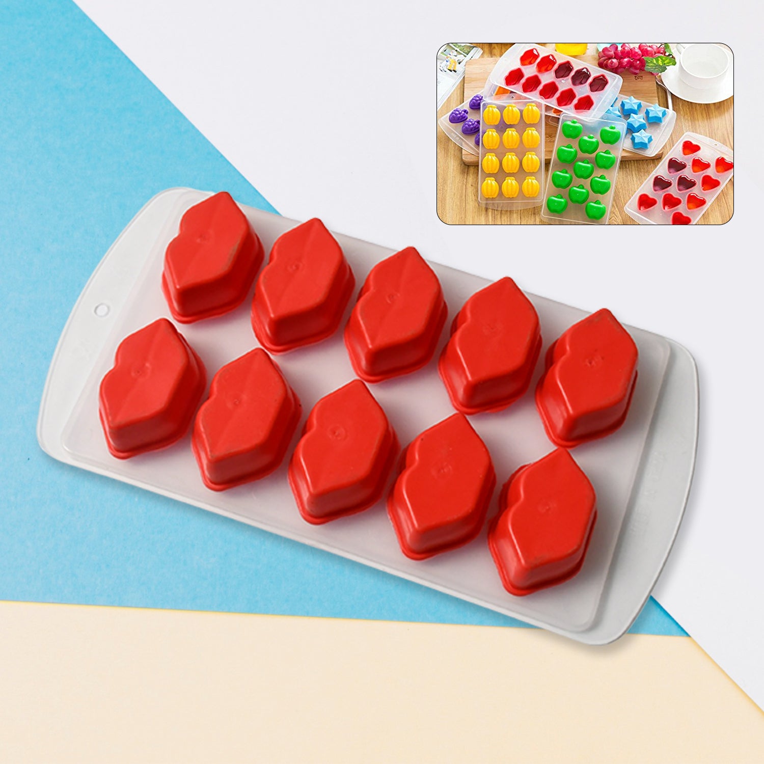Silicone Fruit-Shaped Ice Cube Tray – Creative Mold for Ice, Cakes & Baking | Reusable & Easy to Clean (Copy)
