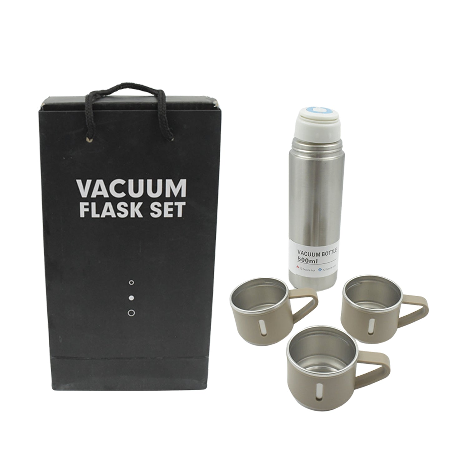 Vacuum Insulated Stainless Steel Flask – Hot & Cold Travel Bottle (1 Pc)