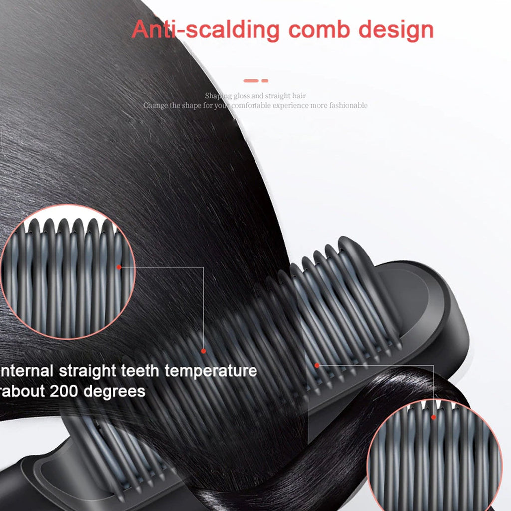 Hair Straightening Brush – Fast Heating with Keratin Ceramic Coating