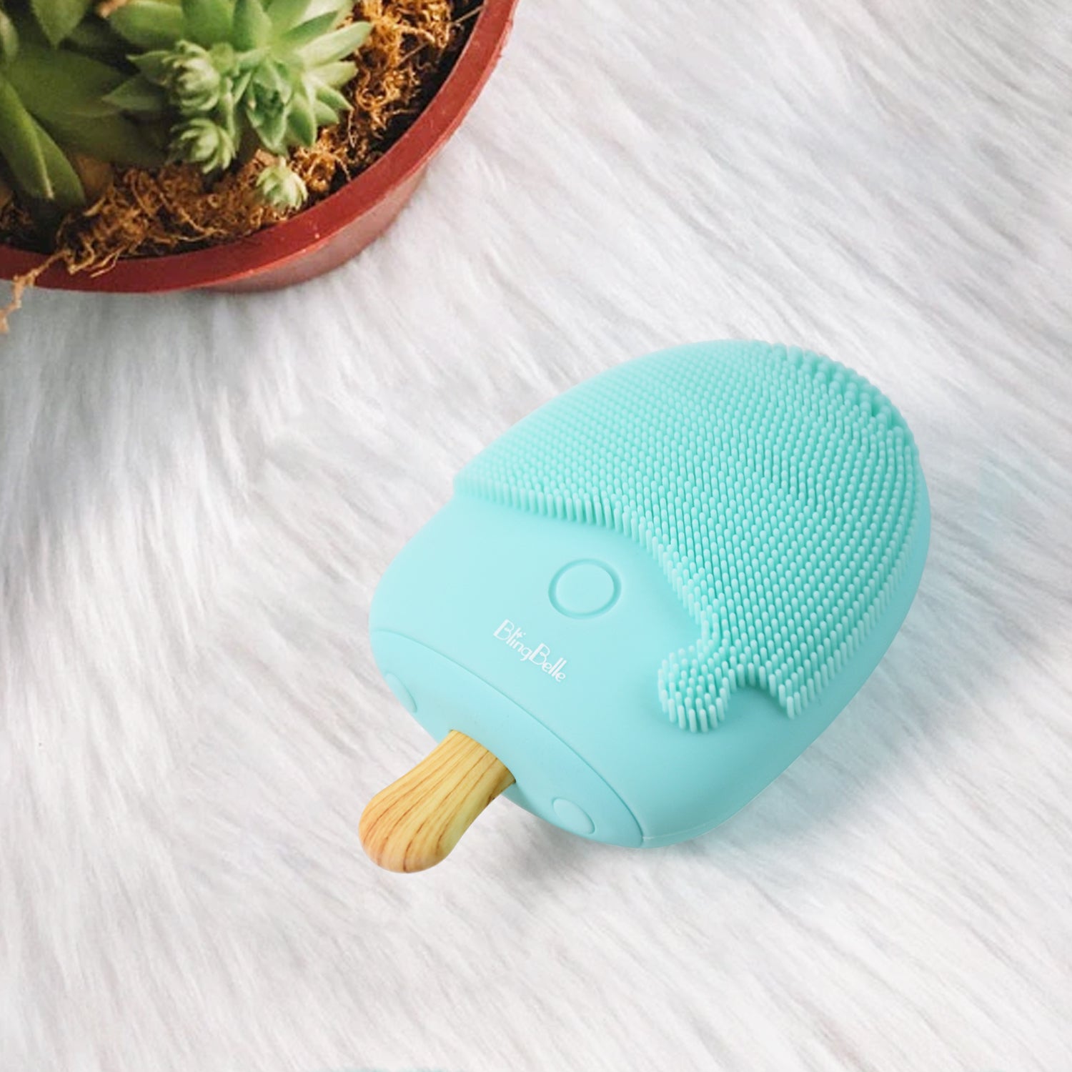 Popsicle Design Sonic Face Cleansing Brush – Soft Silicone, Waterproof & USB Rechargeable Facial Massager (1 Pc)