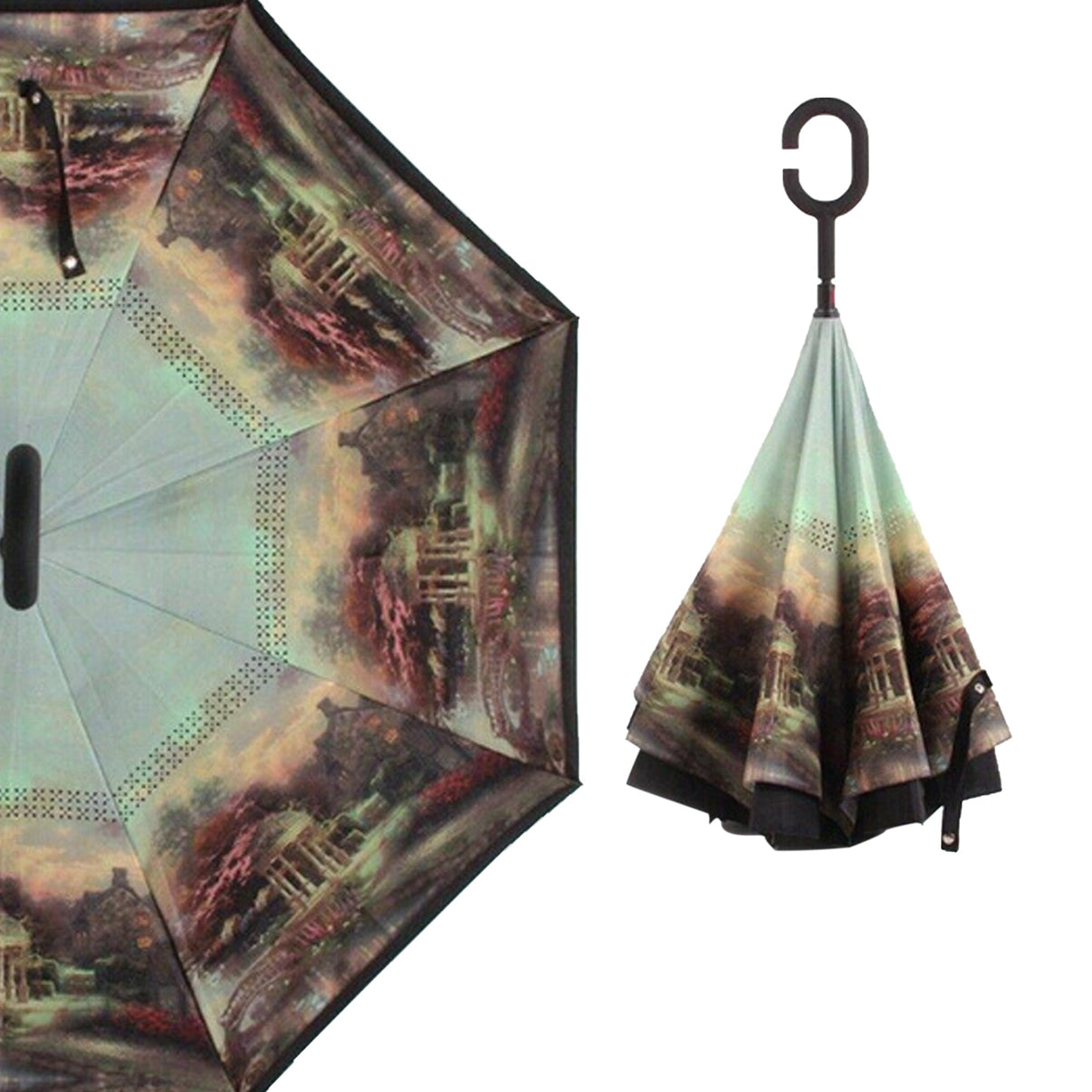 Compact Windproof Reverse Umbrella – Inverted Design, Auto Open-Close | Travel-Friendly & Stylish