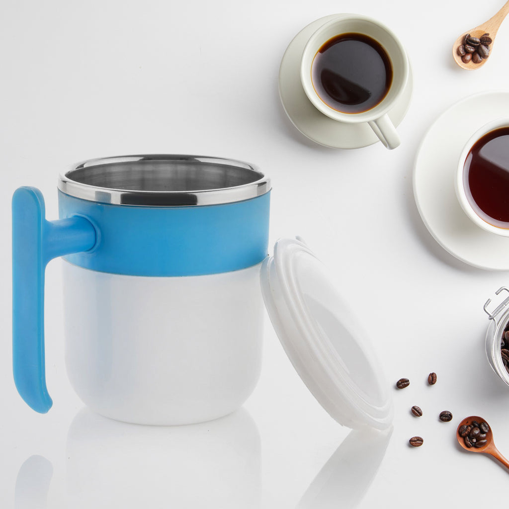 Stainless Steel Coffee/Tea Mug with Lid & Handle – Hot & Cold Beverage Insulated Cup