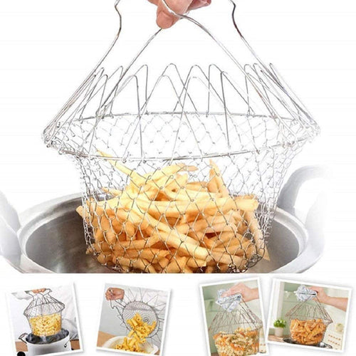12-in-1 Foldable Chef Basket Strainer - Multi-Purpose Kitchen Steamer & Drainer