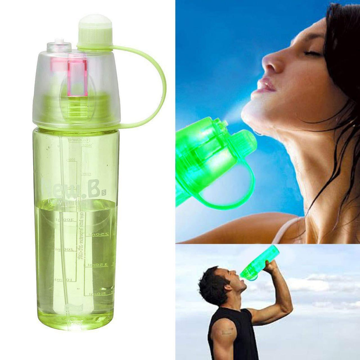 Eco-Friendly Portable Water Bottle with Spray Function