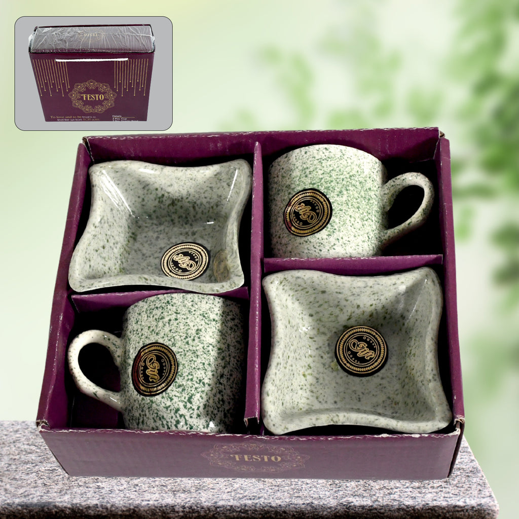 Festo Ceramic Tea/Cups/Mug Set – 4-Piece Set with Serving Bowl, Coffee & Milk Cups, Ideal for Gifts
