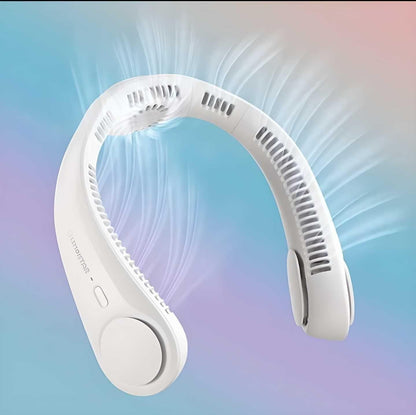 Portable Bladeless Hanging Rechargeable Neck Fan – Hands-Free Cooling Fan for Travel, Office & Outdoor Use