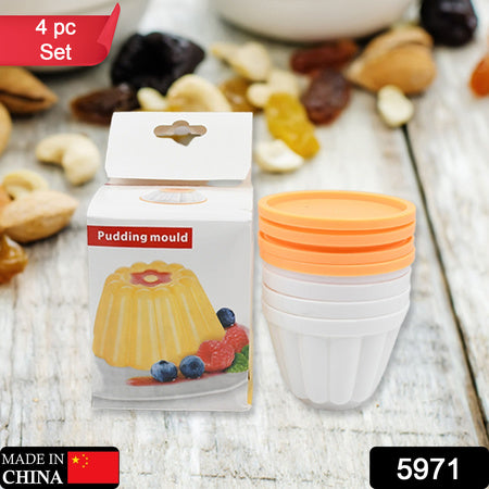 Pudding Molds Set – 4-Cup BPA-Free Mold Set for Custard, Panna Cotta, Jelly & Ice Cream with Lids