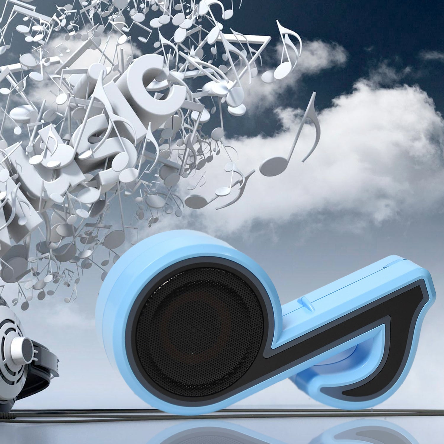 Creative Music Note Speaker – Compact Bluetooth with FM & LED