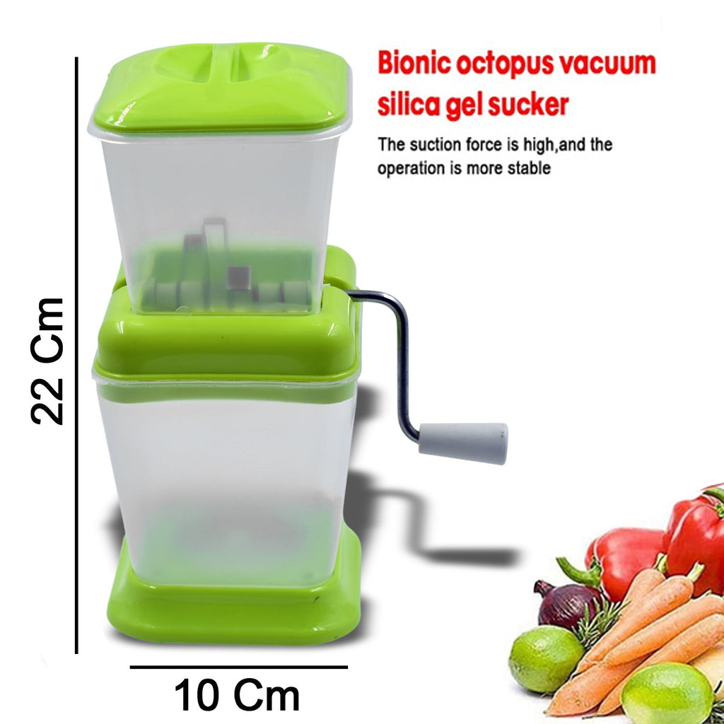 Vegetable & Onion Quick Chopper with Rotating Stainless Steel Blades – Easy Manual Cutter