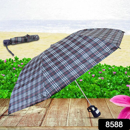 3-Fold Sun  Rain Protective Solid Foldable Umbrella (1 Pc)