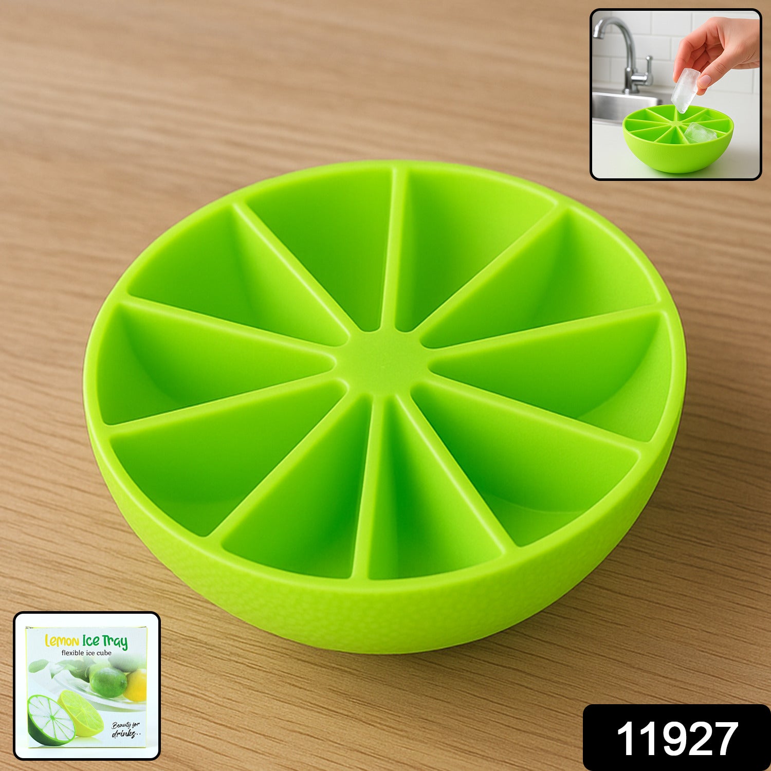 Lemon Shape Silicone Ice Cube Tray – 8-Slot Wedge Mold for Drinks & Cocktails (BPA-Free)
