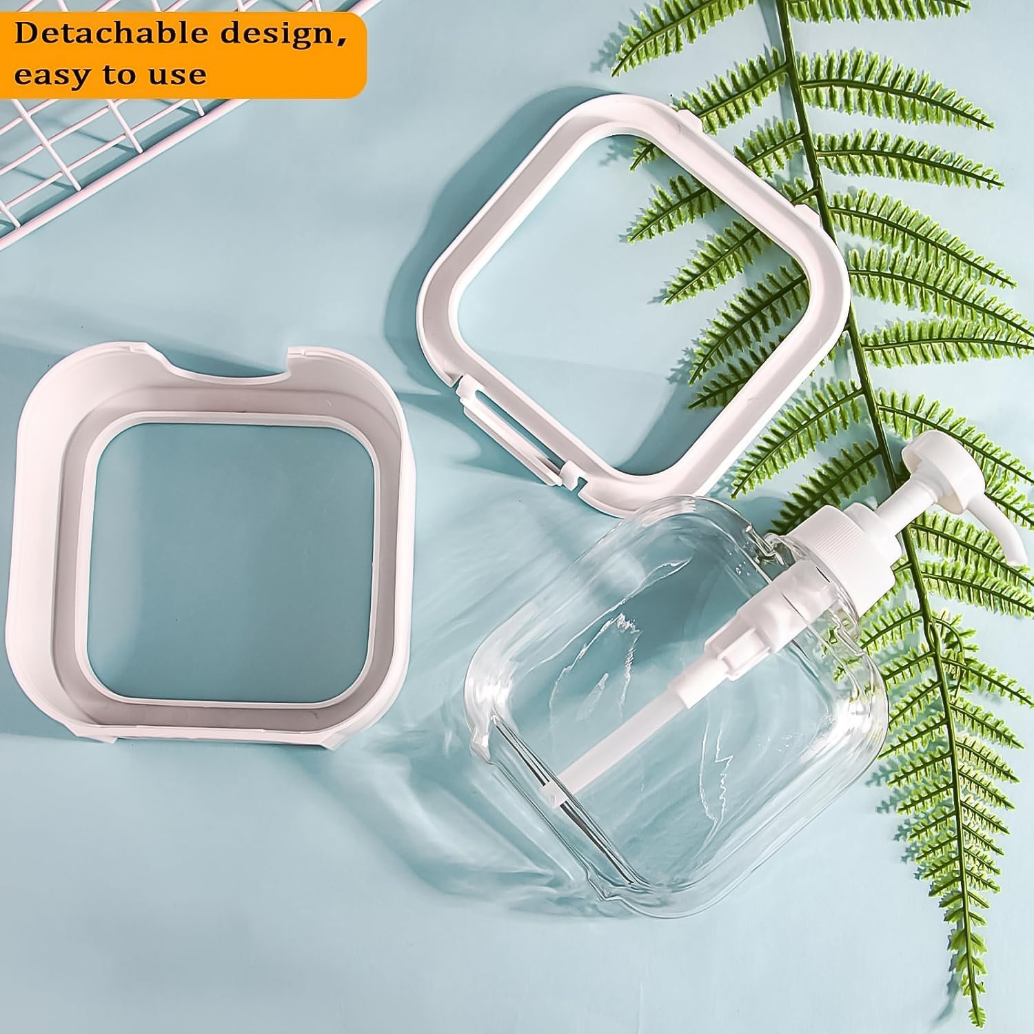Snap Sink Dispenser Bottle Set – Refillable Pump Bottles for Soap, Lotion, Shampoo & Detergent (1 Pc, Clear Plastic)