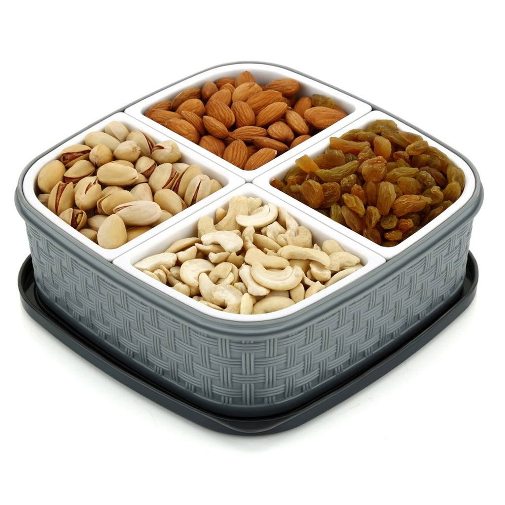 Dry Fruit & Chocolate Serving Box – BPA-Free Multipurpose Gift Tray with Airtight Containers