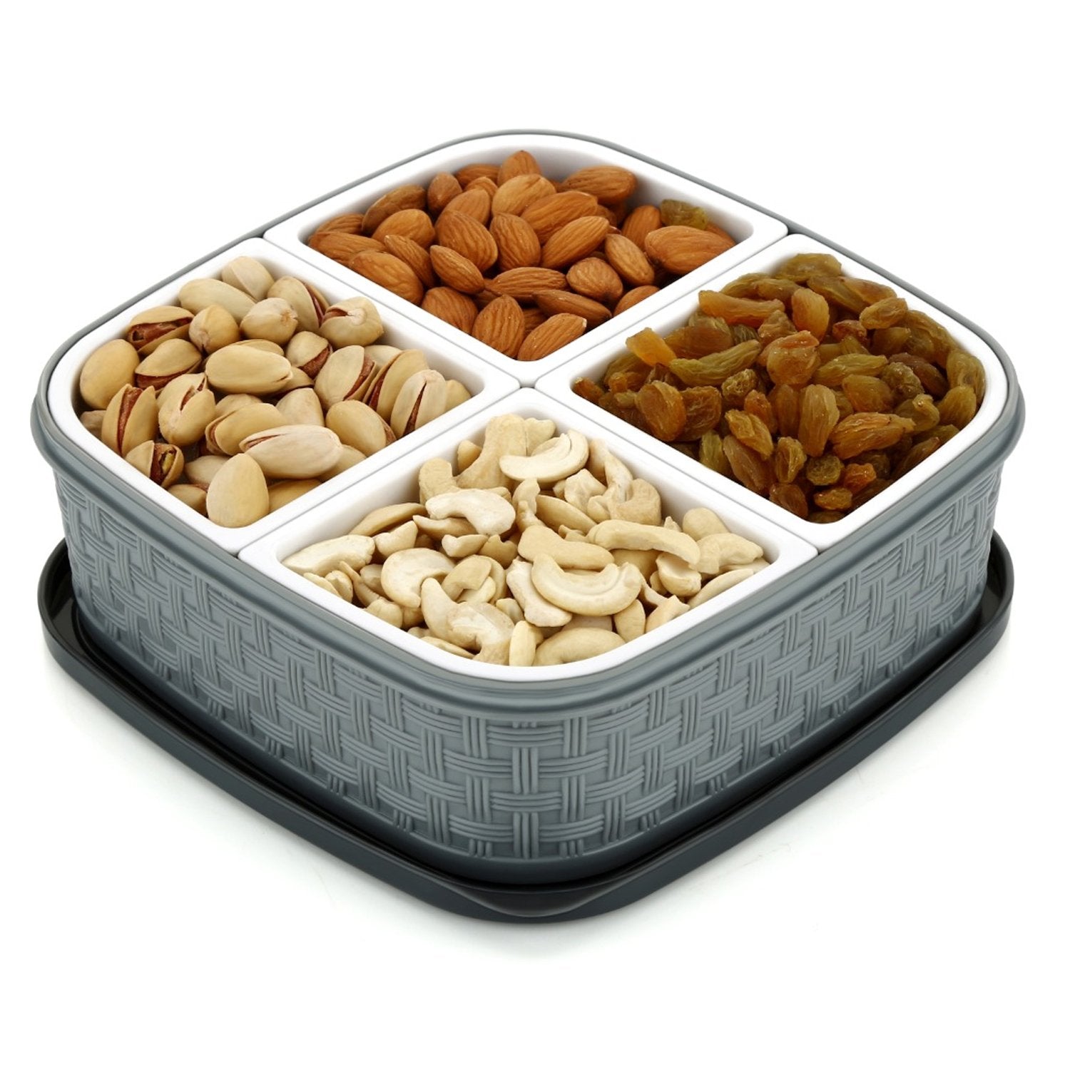 Dry Fruit & Chocolate Serving Box – BPA-Free Multipurpose Gift Tray with Airtight Containers