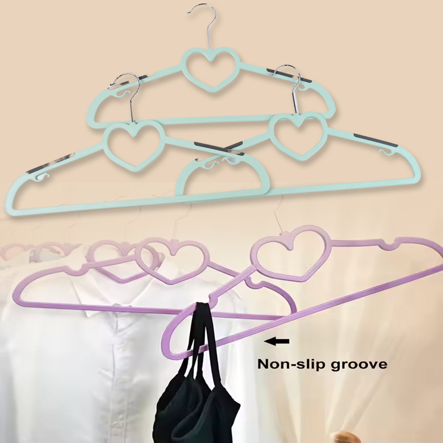 Plastic Clothes Hangers Slim Durable Space-saving Hangers (3 Ps)