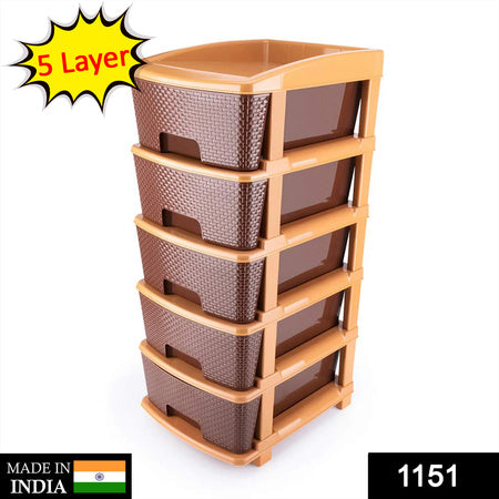 5-Tier Plastic Modular Drawer System – Multipurpose Storage Solution for Home, Office & Kitchen