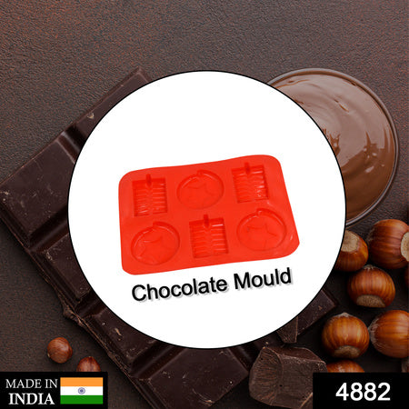 6-Cavity Chocolate Mold Tray – Flexible Silicone Cake & Ice Cupcake Baking Mould | Easy-Release Non-Stick Design (1 Pc)