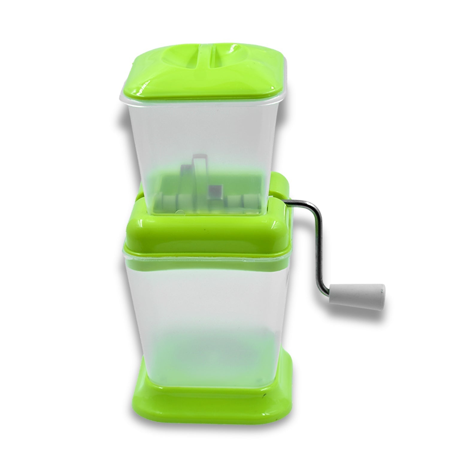 Vegetable & Onion Quick Chopper with Rotating Stainless Steel Blades – Easy Manual Cutter
