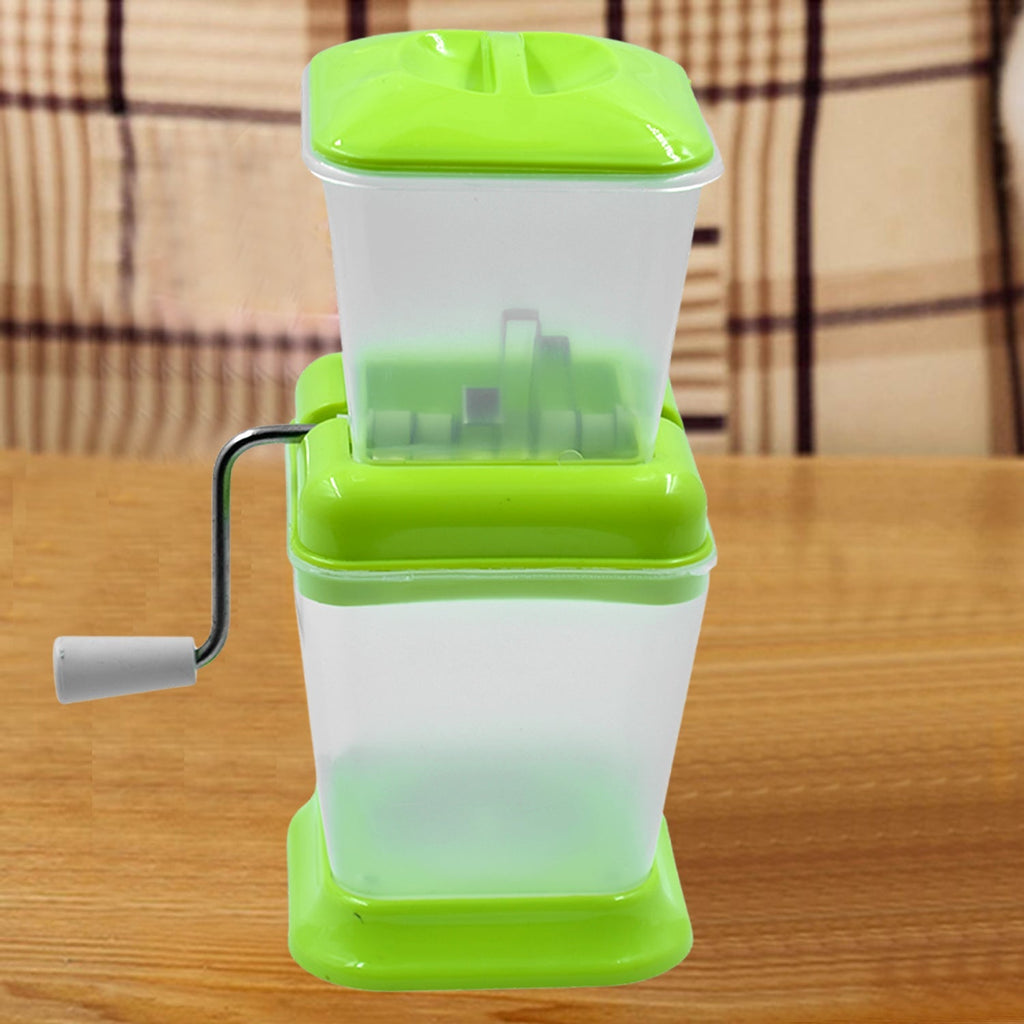 Vegetable & Onion Quick Chopper with Rotating Stainless Steel Blades – Easy Manual Cutter